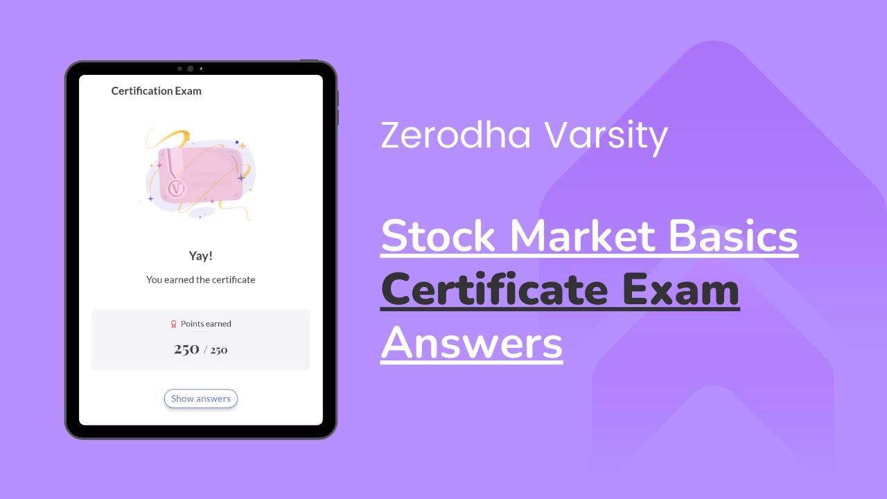 Zerodha Varsity Stock Market Basics Certificate Exam Answers IHTH