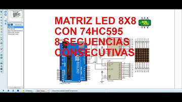 MATRIZ LED 8X8 CON 74HC595||8 SECUENCIAS CONSECUTIVAS||ARDUINO UNO||TimerOne.h||INTERRUPCION TIMER