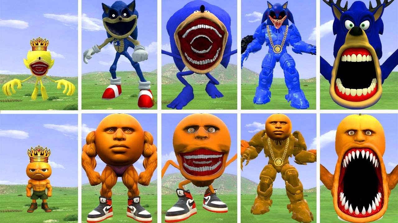 NEW EVOLUTIONARY FORMS OF SONIC EXE MONSTER VS TRALALERO TRALALA  MONSTER IN GARRY'S MOD!