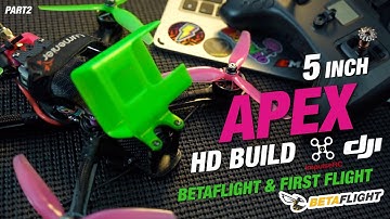 Apex 5 inch fpv drone Build with DJI HD fpv system Betaflight set-up and first flight