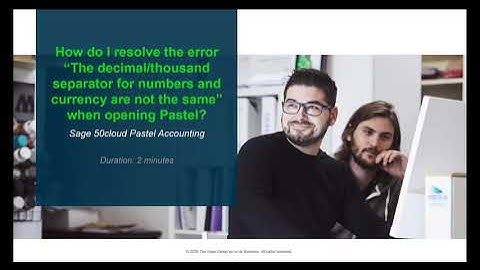 Sage 50cloud Pastel ZA   How do I resolve a Decimal separator error