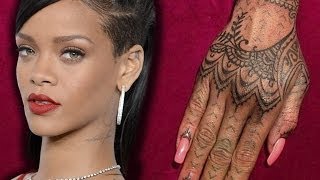 Rihanna Debuts New Henna Hand Tattoo