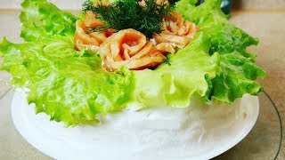 Новогодний торт УДИВИ ГОСТЕЙ. Крабовый торт с сёмгой, цыганка готовит. Gipsy cuisine. Новогодний торт УДИВИ ГОСТЕЙ. Крабовый торт с сёмгой, цыганка готовит. Gipsy cuisine.