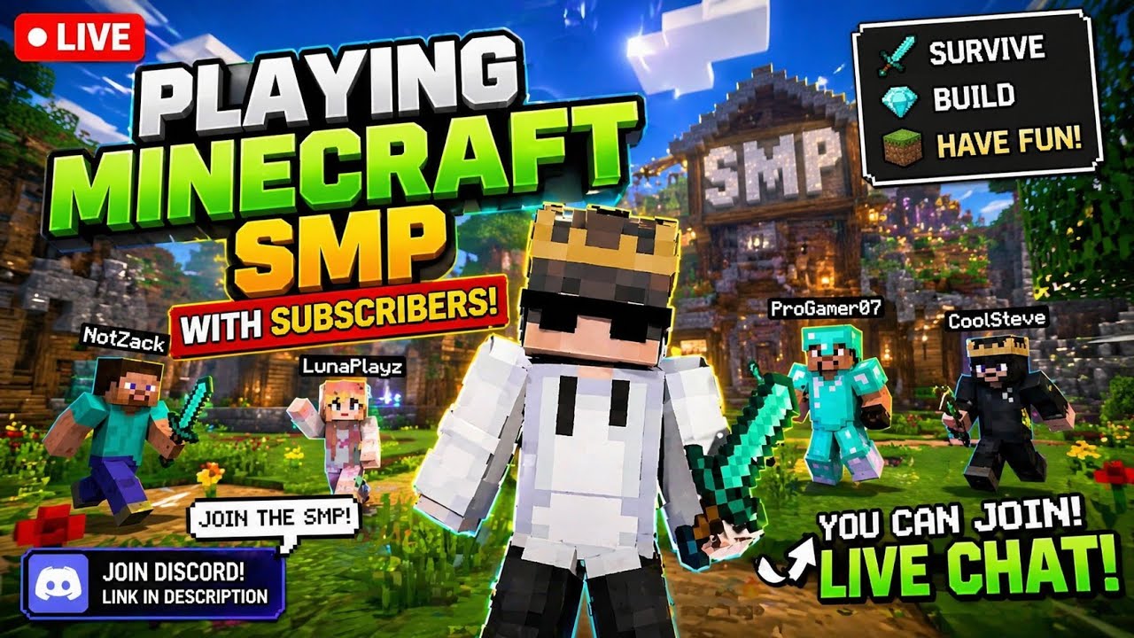 A Brand New start on Banana SMP in Minecraft Live🔴 | Public SMP for ...