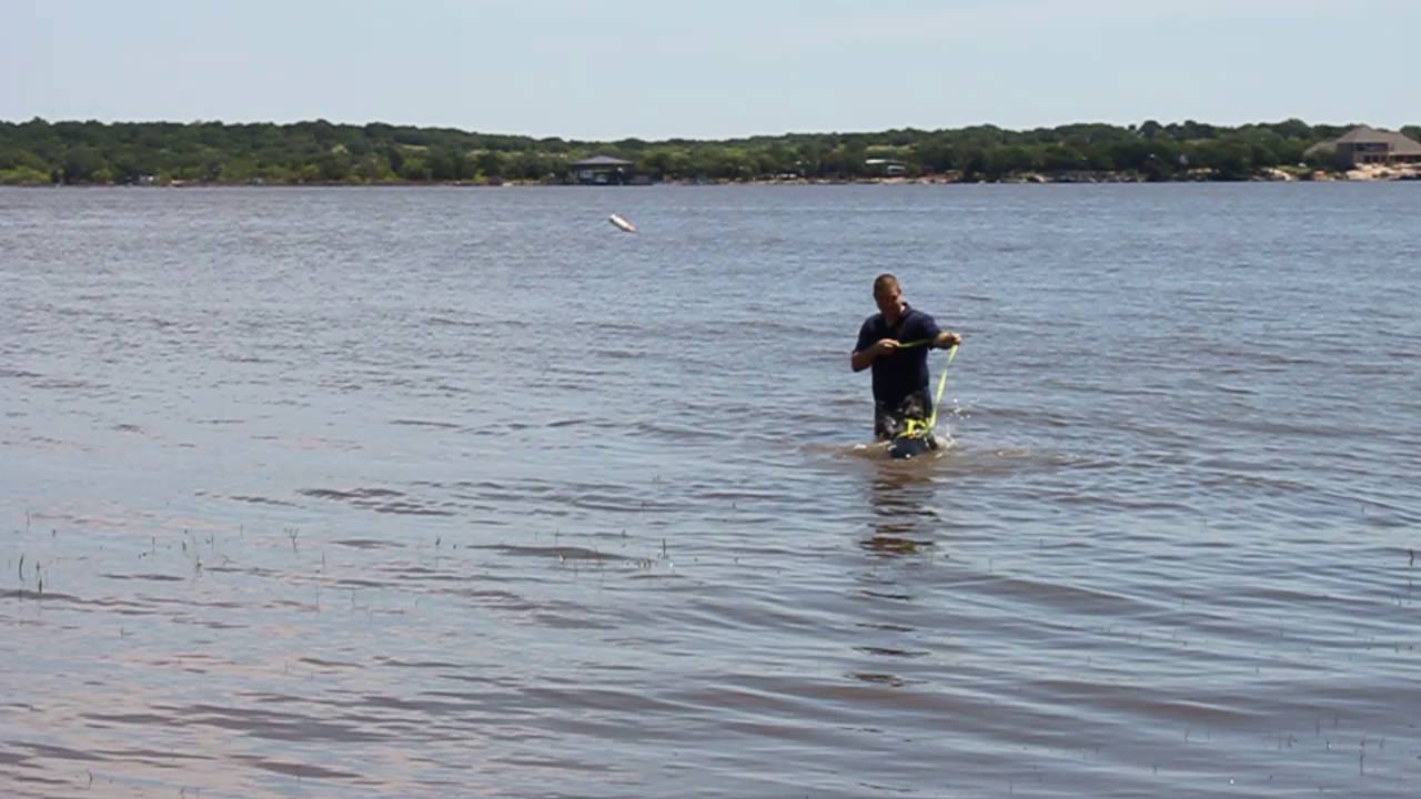 Rescued! - Dog's first swim!