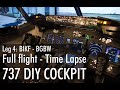 Full flight  time lapse  msfs 2020  bikf bgbw  home cockpit  boeing 737  4k