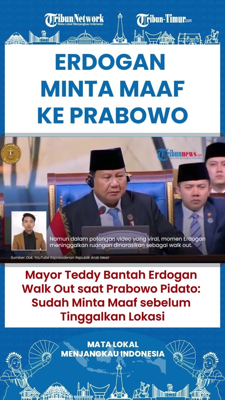 SHORT Erdogan Sudah Minta Maaf Sebelum Prabowo Pidato Klarifikasi Mayor Teddy