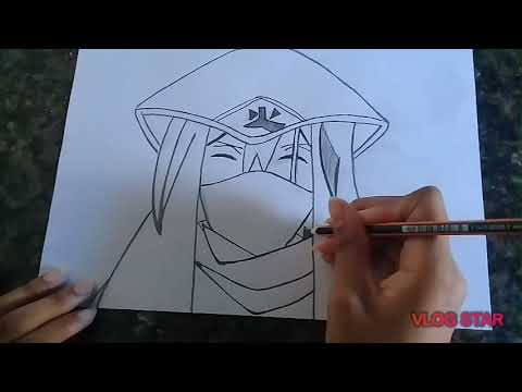 Como desenhar Hatake Kakashi passo a passo fácil - Naruto Hokage