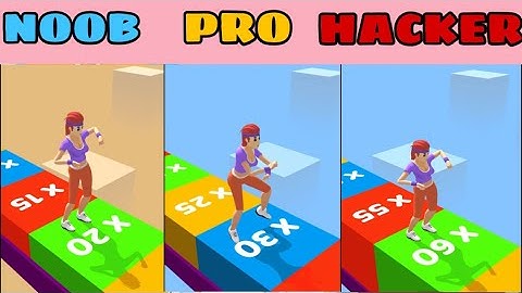 NOOB vs PRO vs HACKER in Skater Stacker  ❤️ All Levels Gameplay, NEW Games iOS, Android