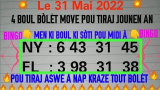 Boul Cho Pou aswè kise 31 Mai 2022 Mariage+Lotto4 Bingo sou des