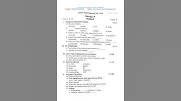 6th Science  - Second Mid Term Test 2023 Question Paper