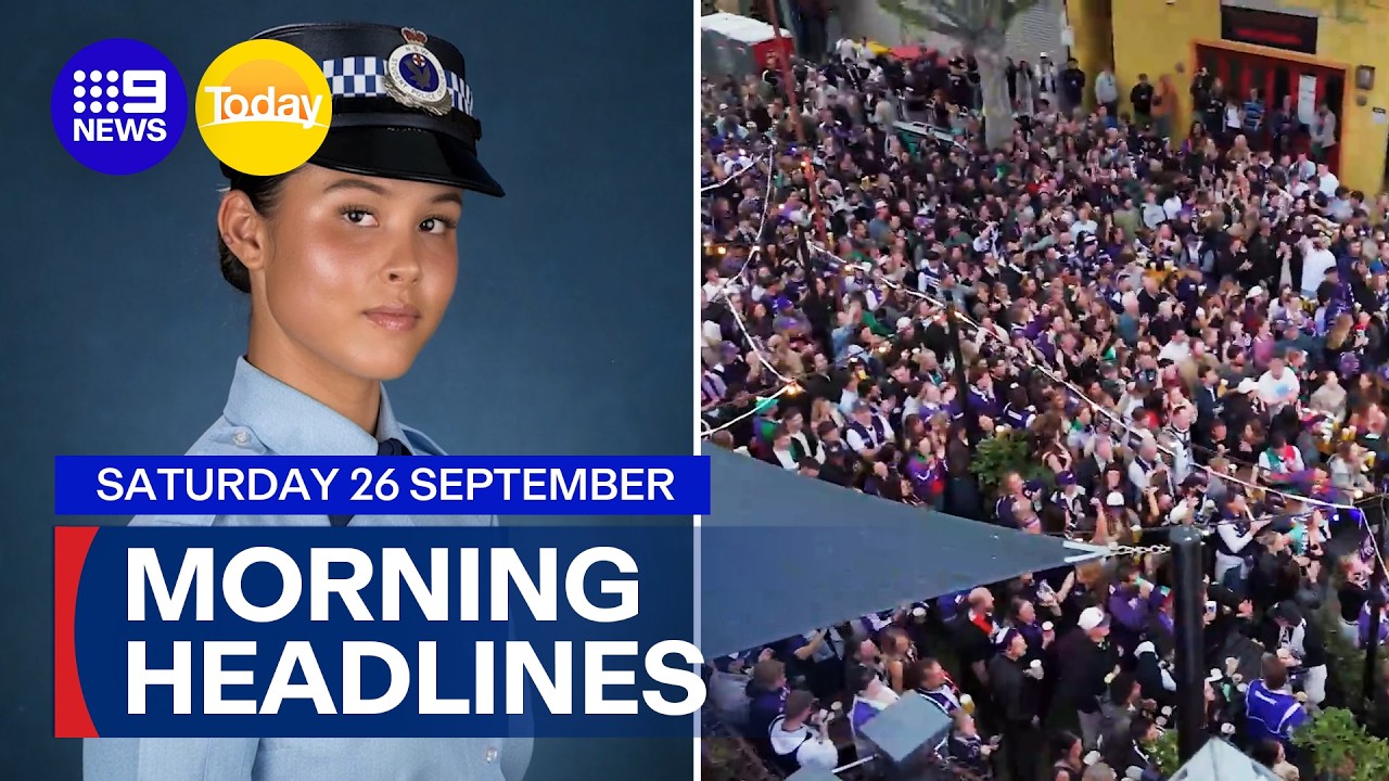 AFL Grand Final excitement begins; Tributes flow for young police officer | 9 News Australia