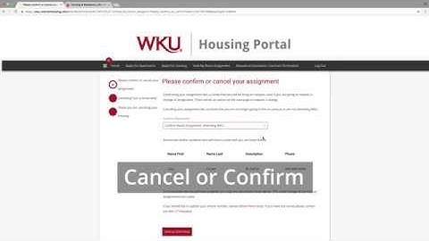 How to Confirm Your Assignment | WKU Housing Application