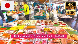 🐟Japanese Local Fish Market Walk in Nakaminato, Ibaraki • 4K HDR