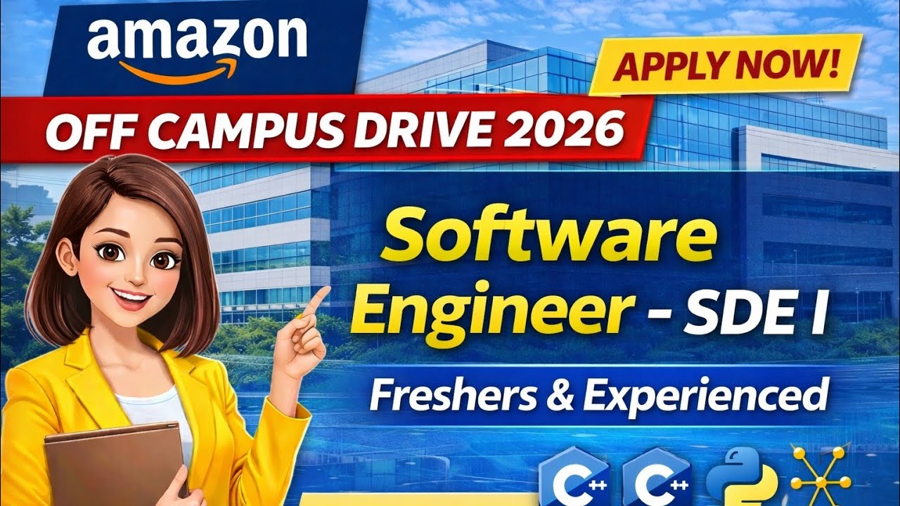 Amazon Off Campus Drive 2026🔥 | SDE 1 Hiring | Freshers & Experienced ...