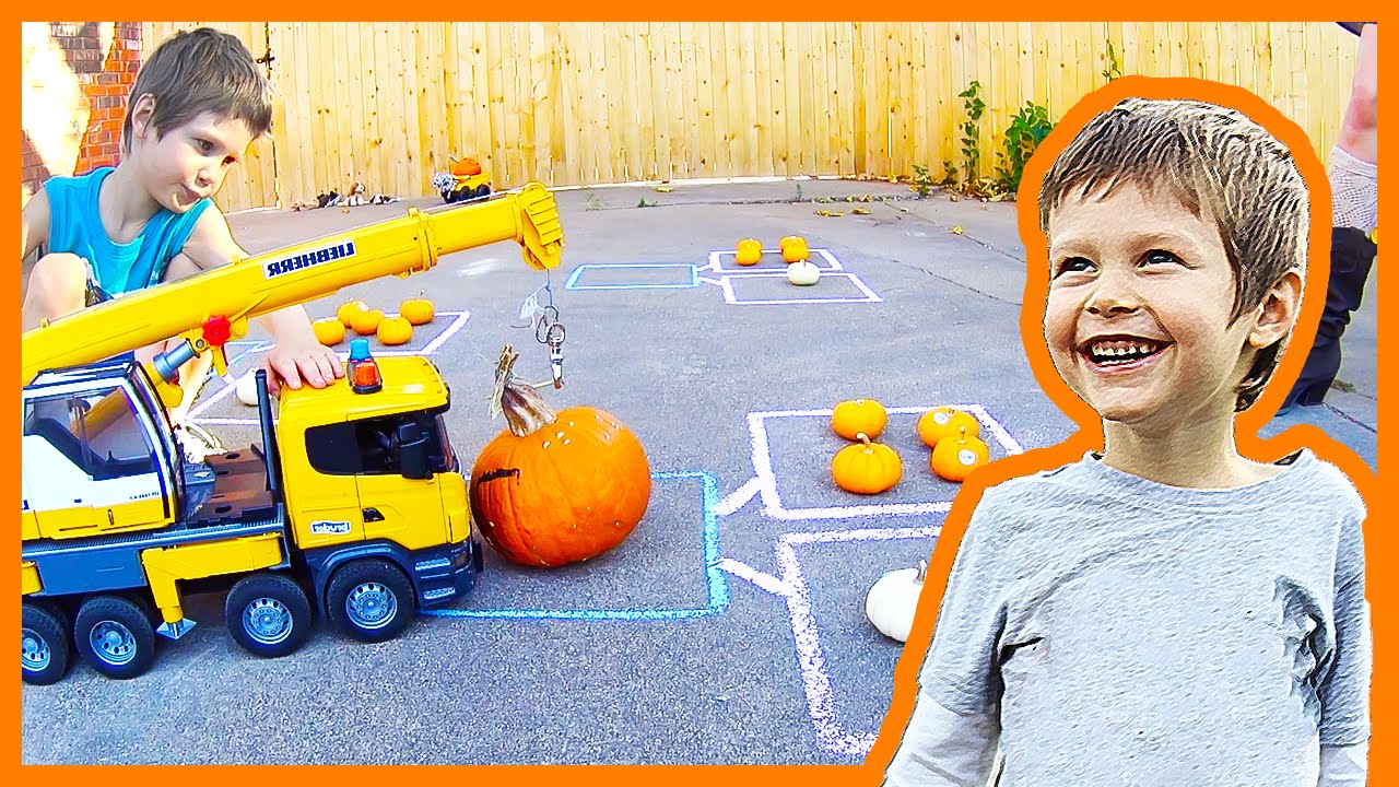 Toy Construction Trucks Do Math - Simple Addition Facts - YouTube