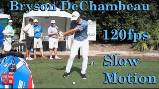 BRYSON DECHAMBEAU 120fps SLOW MOTION FACE ON DRIVER GOLF SWING 1080 HD