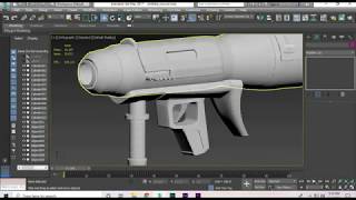sci-fi rocket launcher|part 3| 3ds max tutorial poly modelling