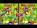 Every Plant Level 1 vs Max Level Plants vs Zombies 2 Primal Newspaper Zombie PVZ 2