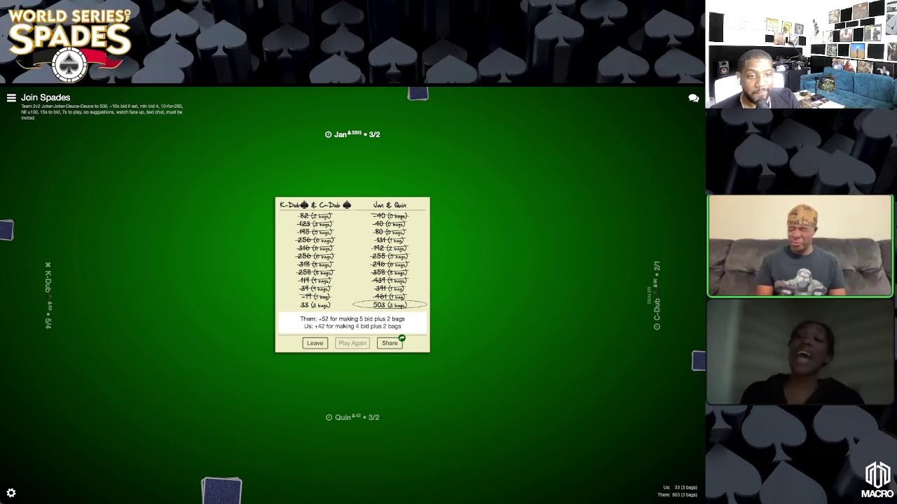 World Series of Spades Online Tournament Prime Time Spades YouTube