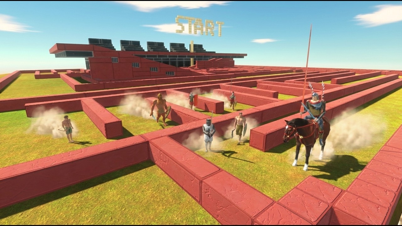 ANCIENT HUMANS RACE: Who Finishes the Challenging Course First? ⚔️🏁