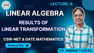 Lecture-8 Linear Algebra || CSIR-NET || GATE #csirnet #linearalgebra #gate #algebra