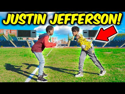 THIS KID IS THE NEXT JUSTIN JEFFERSON!!! (1 ON 1'S FOOTBALL)