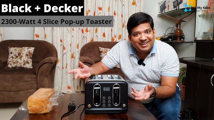 BLACK+DECKER 4-Slice Toaster with Extra-Wide Slots, Black/Silver, TR1478BD  - Walmart.com