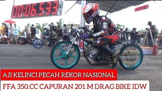 FULL RACE. FFA 201 M IDW. PEMBALAP LULUSAN GDS FUN DRAG BIKE AJI KELINCI PECAH REKOR NASIONAL.