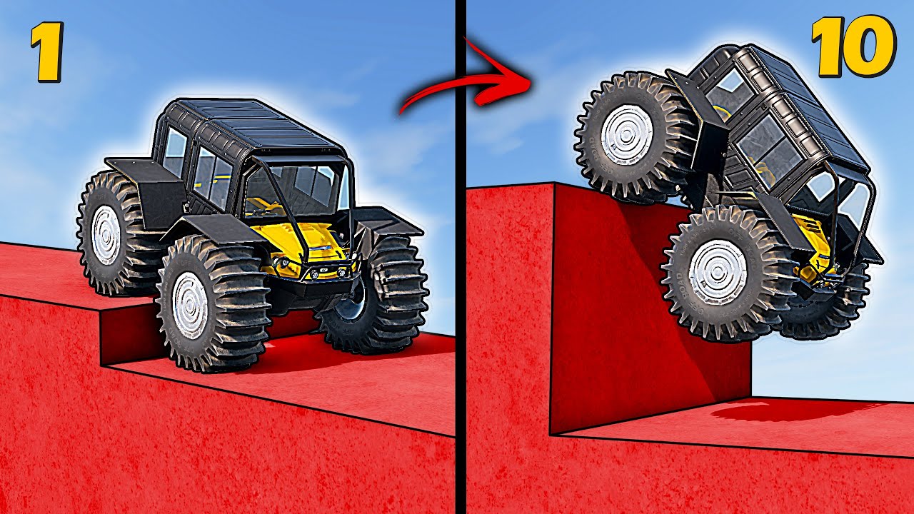 Vehicles VS Lowest Block Road in BeamNG drive