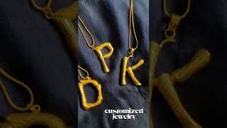 Gold Plated Letter Pendant, Long Chain Necklace, Customised Brass Jewelry Wholesale