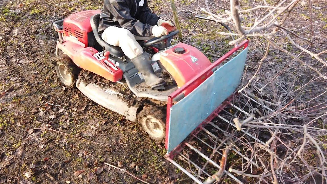 オーレック(キョーリツ)乗用草刈機に、枝集めアタッチメントを自作して  
