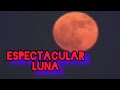Espectacular Luna de color naranja vista dese el faro de Sardina