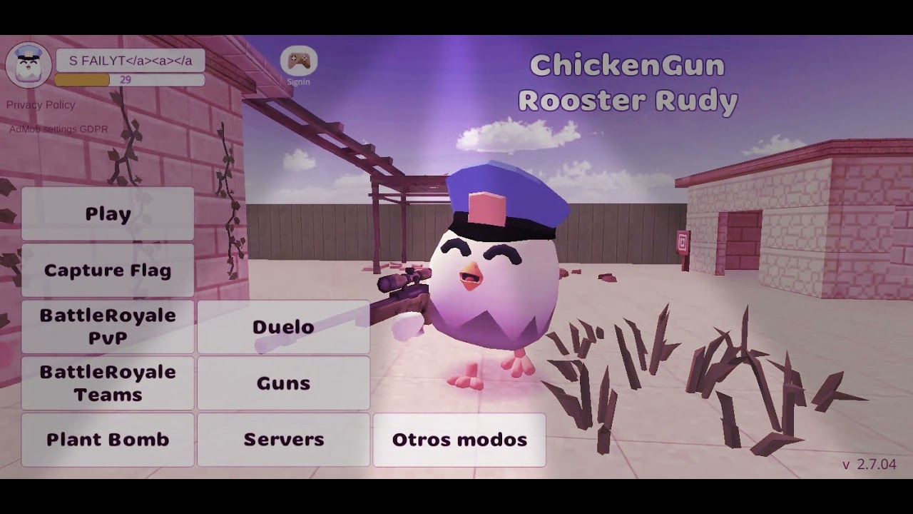 como tener el nombre de dos colores en chicken gun - YouTube