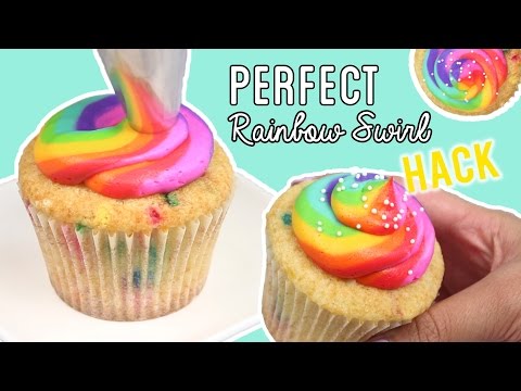 How to Pipe PERFECT RAINBOW Cupcakes with PLASTIC WRAP (+Funfetti Cupcake Recipe)!