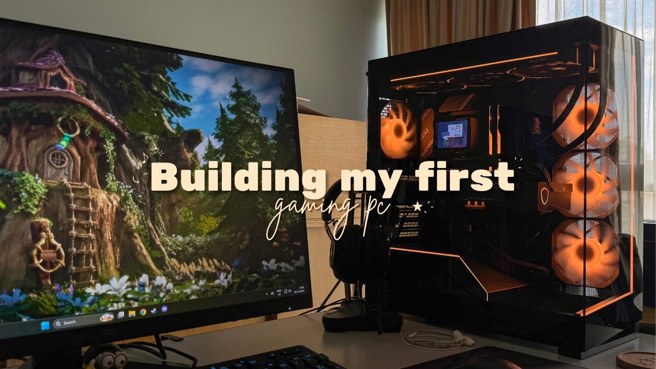 building my first gaming pc | black aesthetic | mid-range, rtx 5070, valkyrie v360 ✨