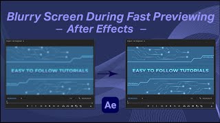 FIX Blurry After Effects Previews with Adaptive Resolution!