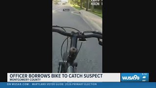 Video shows Montgomery County cop use borrowed bike to catch suspect