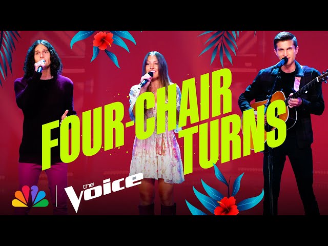 The Best Four-Chair Turn Blind Auditions | NBC's The Voice 2022 class=