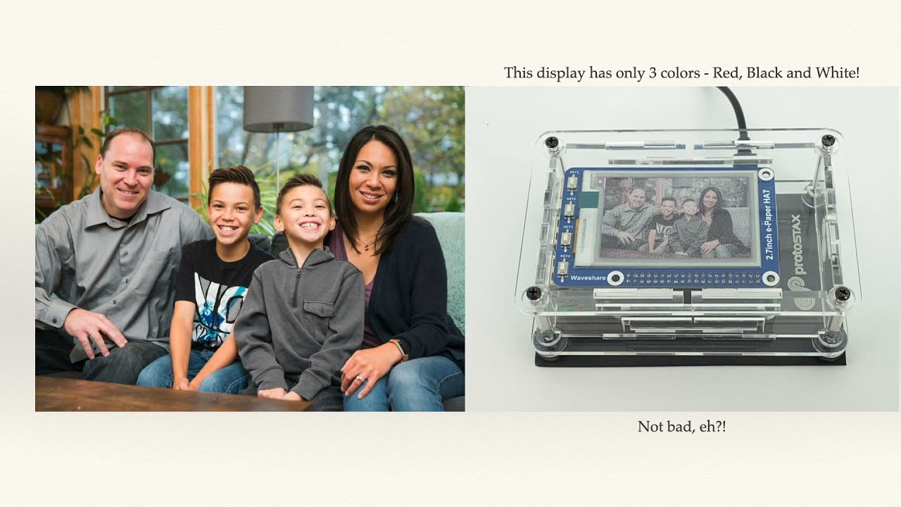 PhotoStax - Digital ePaper Photo Frame-w/ Raspberry Pi, ePaper Display, ProtoStax Enclosure & Python