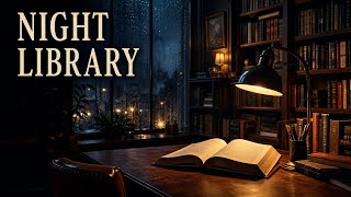 Night Library Study Music 📚🌧️ Deep Focus Piano for Reading, Studying & Work ,YT 65
