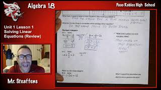 Alg 1B Unit 1 Lesson 1