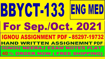 BBYCT 133 solved assignment 2020-21 / BBYCT 133 solved assignment in English/ solved assignment free
