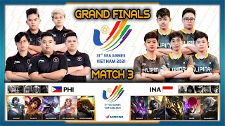 GRAND FINALS !! INDONESIA VS PHILIPPINES MATCH 3 SUKAN SEA MOBILE LEGENDS: BANG BANG