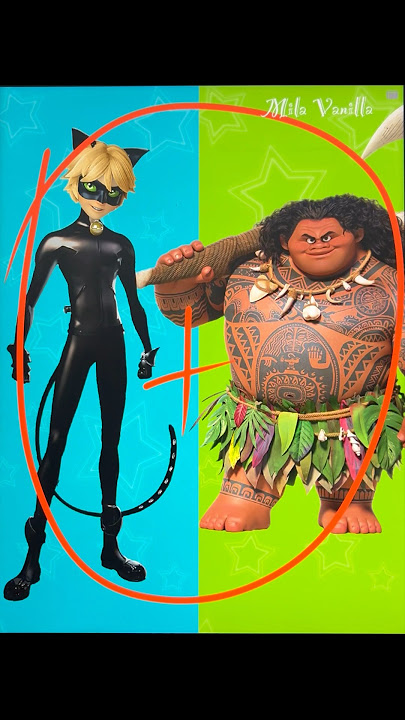 Cat Noir Miraculous mixing with Maui Moana #mixingcharacters #aiart #mixing #shorts