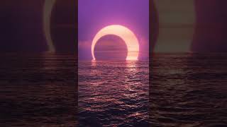 Purple Sunset And Solar Eclipse Over The Ocean! #Solareclipse