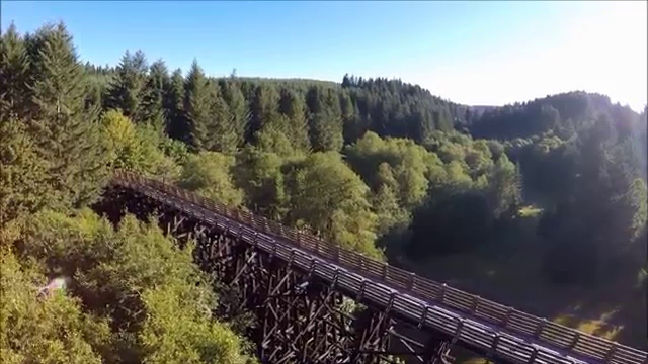 Banks Vernonia Trail Train Trestle aerial view YouTube
