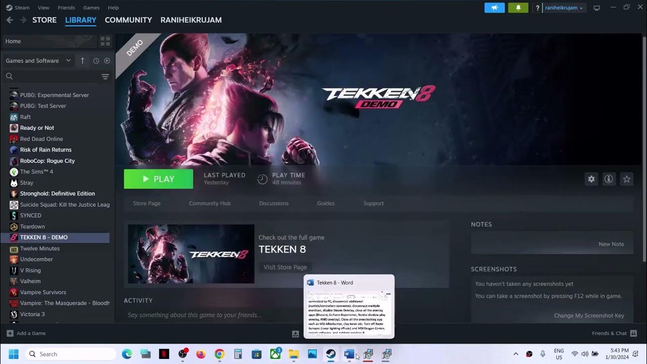 Fix pc shuts down restarts while playing tekken 8 on pc youtube