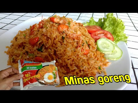 Menu Masakan Resep nasi goreng + Indomie goreng (Minas) super enak #minas #nasigoreng  #indomie Yang Sedap