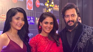 Riteish Deshmukh & Genelia D‘Souza at Maharashtracha Favourite Kon | Red Carpet Host Ayli Ghiya